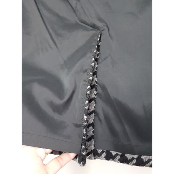 $275 DKNY Houndstooth Black Grey Womens Size 4 Tweed Wool Pencil Skirt NWT - Picture 6 of 15
